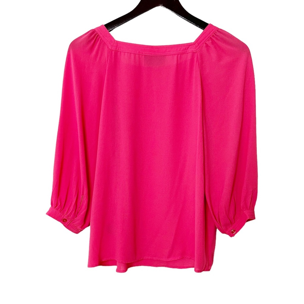 PREMISE- Lightweight 3/4” Sleeve Silky Square neck Top - Picture 5 of 7